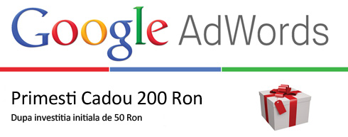 Oferim cupon cadou in valoare de 200 ron pentru a incepe acum o campanie de promovare pe Google AdWords